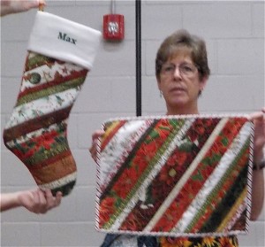 Stripy Christmas Placemats and Christmas Stocking