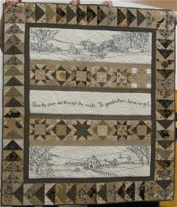Brown Embroidery Quilt